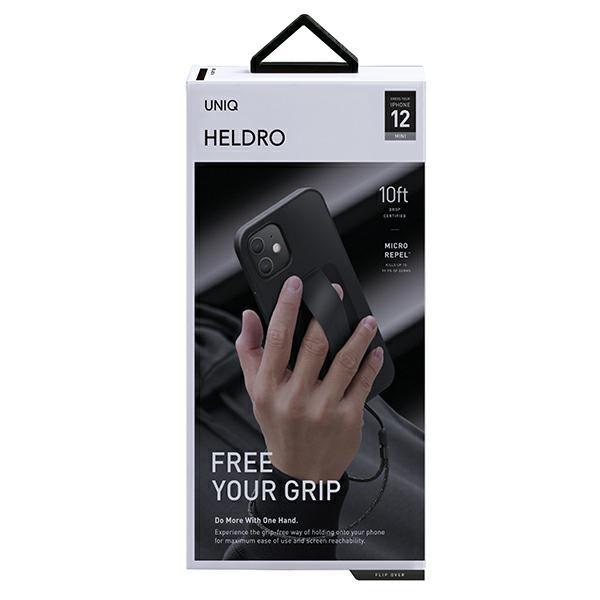 UNIQ Heldro iPhone 12 mini 5.4" Hülle schwarz/mitternachtsschwarz Antimikrobiell
