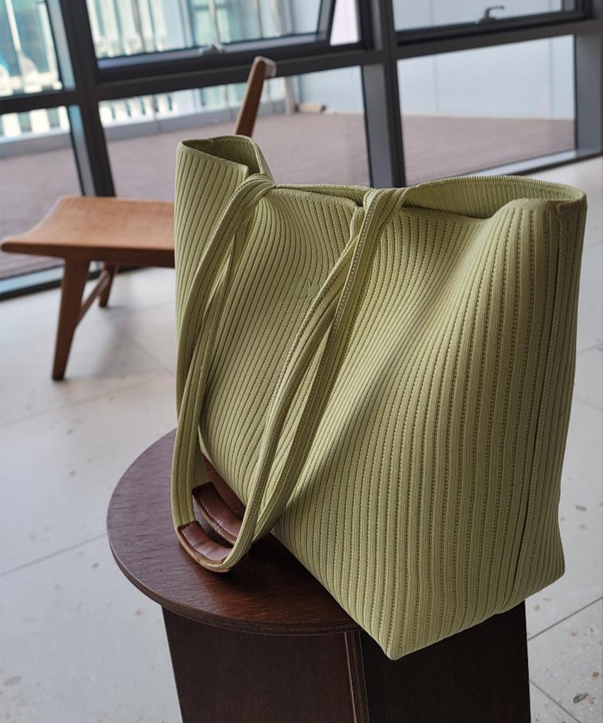 Dal Daily Knit Shopper Bag Apple Green L