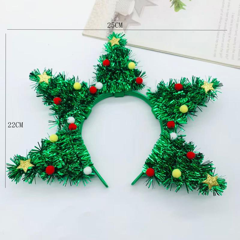 Christmas headband, Christmas tree shaped headband, cute holiday headwear, suitable for parties, annual festivals, photo booths.