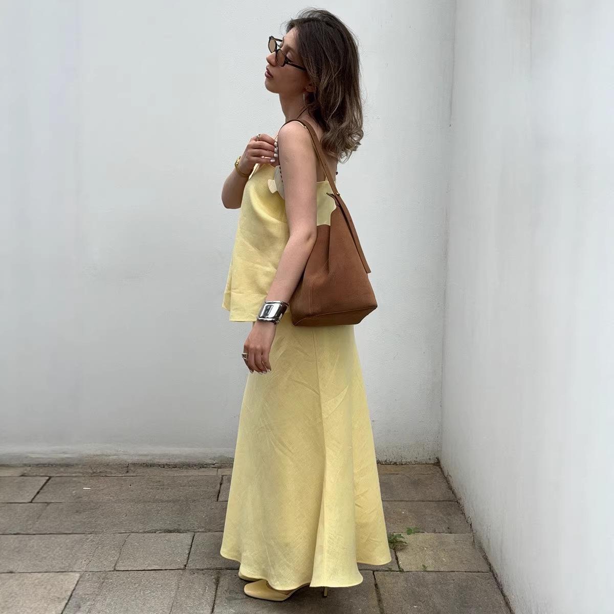 

Trendy Cotton Camisole Vest Dress Set - Casual & Fashionable Small флуоресцентный зеленый