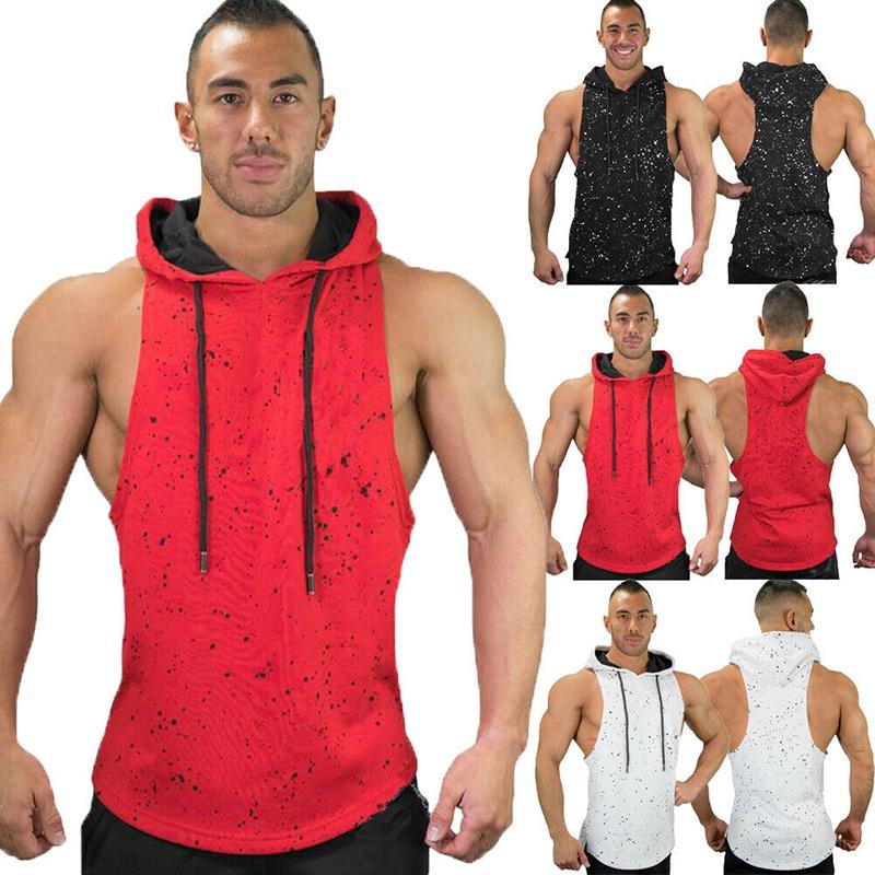 Gym Clothing Men Bodybuilding Stringer Hoodie Tank Top Muscle Shirt New Tee
