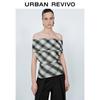 Women's Retro Contrast Plaid Halter Sleeveless T-Shirt