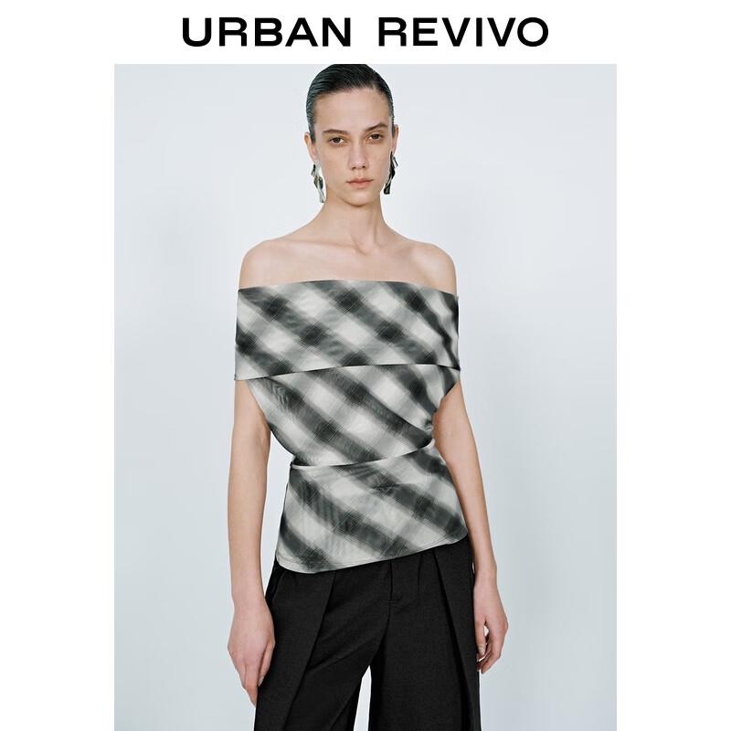 Women's Retro Contrast Plaid Halter Sleeveless T-Shirt