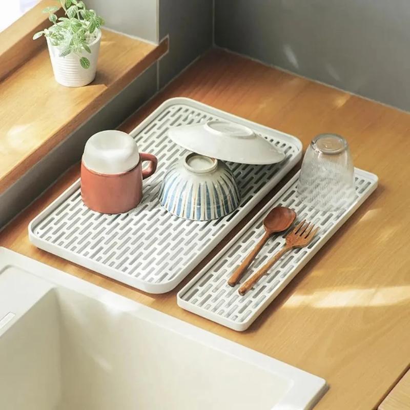 Kitchen Drain Tray Double Tray Rectangular Tea Fruit Tray Creative Drain Basket Tray Storage Rack Drying Chopsticks And Spoon