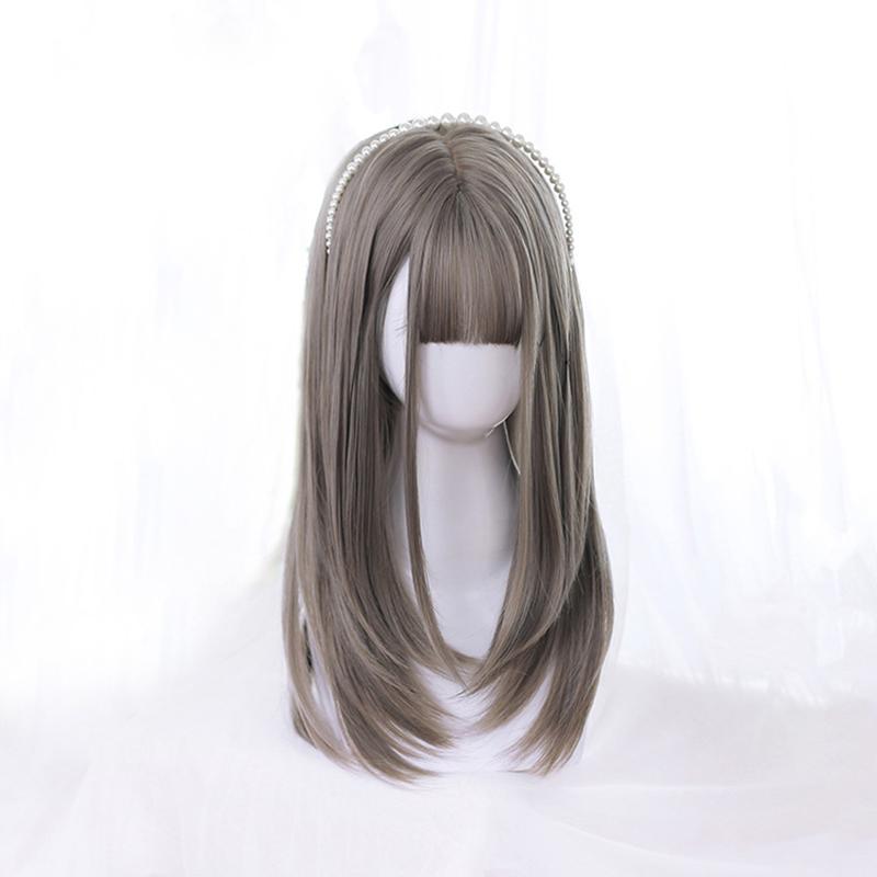 Bybrana Damen Langhaar Große Wellen Pony Alltagskleidung Synthetische Haarperücken Hochtemperaturbeständig