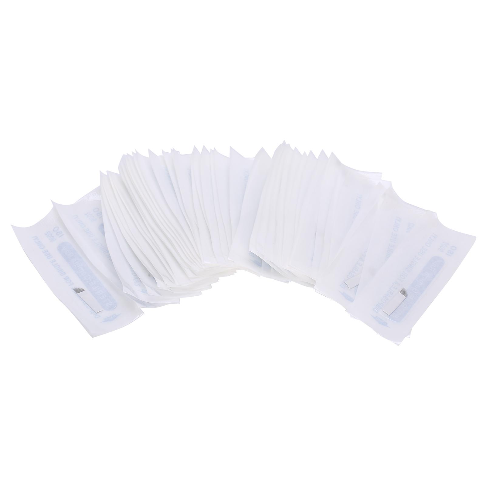 50pcs Manual Tattoo Microblading Needle Blade Food Grade Stainless Steel Eyebrow Tattoo Blades 14pin
