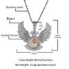 THE BLING KING Personalisierter Engel Flügel Runder Fotoanhänger DIY Bilder Erinnerungsmedaillons Halskette Personalisierter HipHop Schmuck