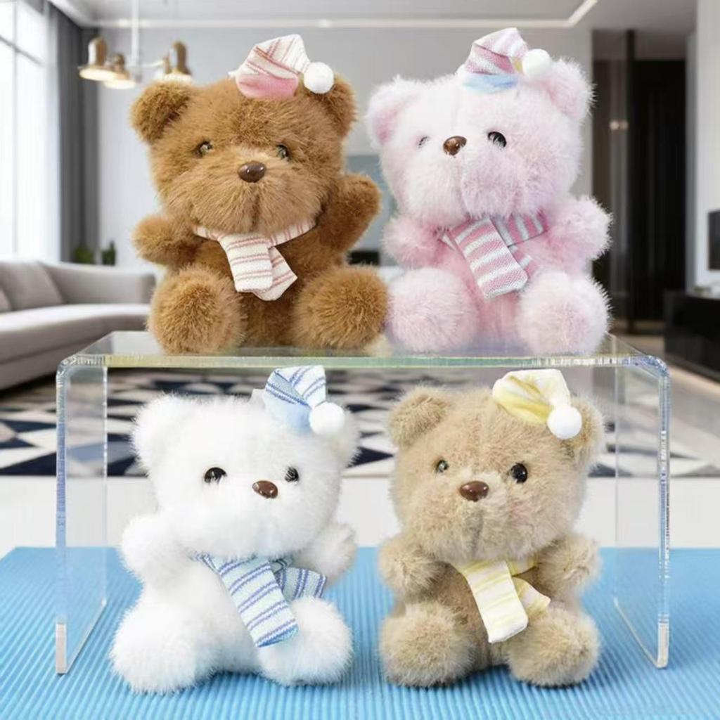 Adorable Bear Plush Hat & Keychain Doll
