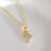 Copper Electroplated Gold Christmas Stocking Pendant Necklace - Women's Niche Clavicle Chain Design