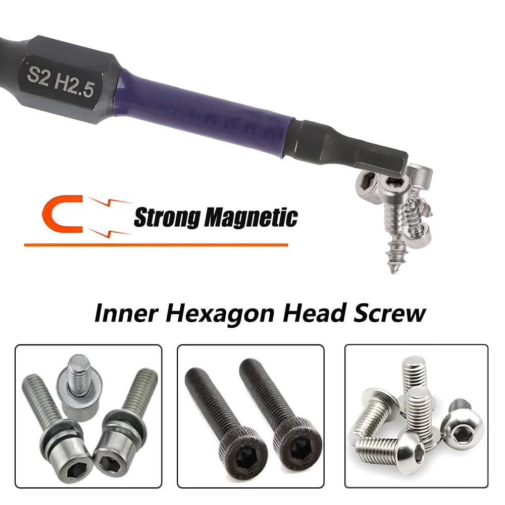 10Pcs/Set 50mm Rust Resistant S2 Alloy Steel Hex Shank Screwdriver Bits with Hanging Buckle