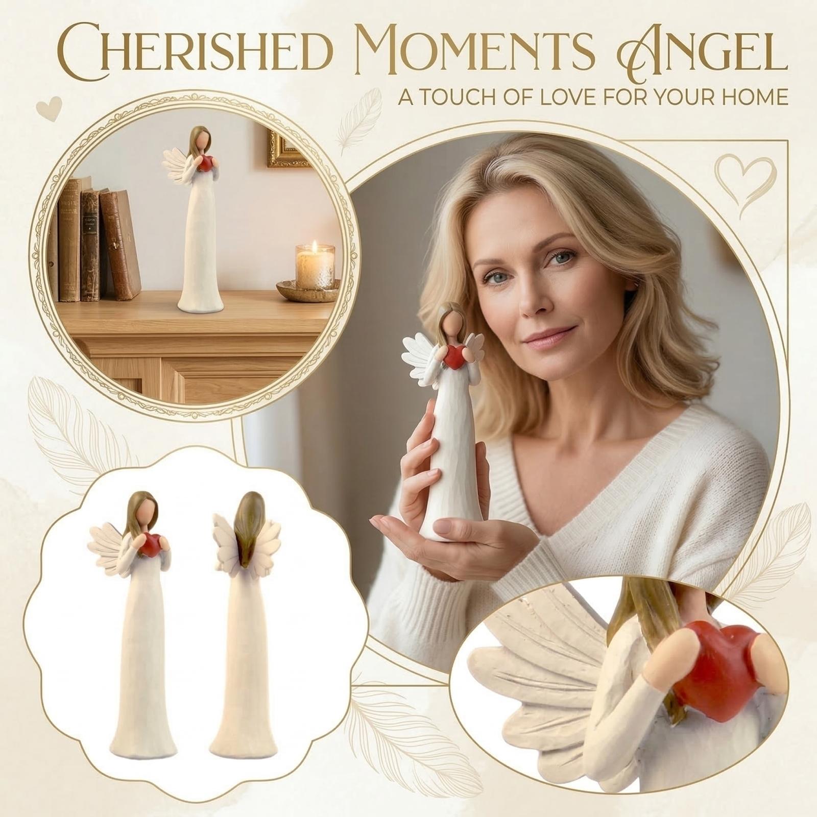 

Resin Figurine Cream Statues Holding Heart Hand Painted For Home Decoration Best Gifts For Your Mother Sister One Size