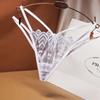 Transparent Sexy Pearl Flower Women Cross Belt Briefs Lace G-String Women's Thong T Panties