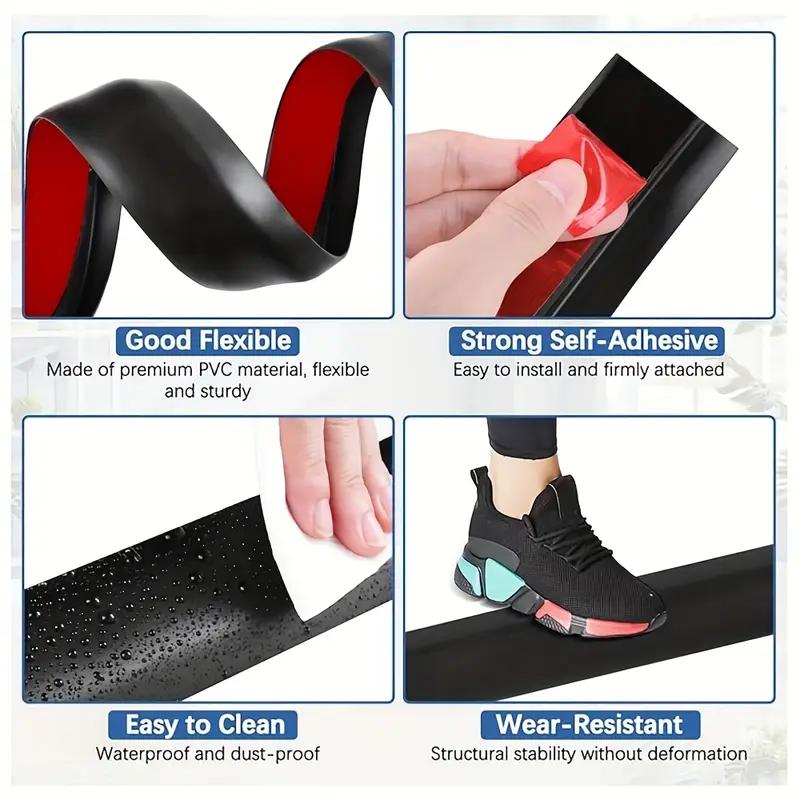 1PC 1M/39.37Inch Self Adhesive Floor Transition Strip Transitiodhesive Floor,PVC Carpet Edging Strip Doorway Edge Trim,Sealing