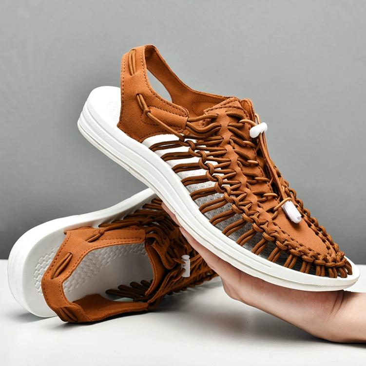 Summer Trend Men Sandals Handmade Weaving Design Outdoor Beach Slippers Casual Flat Soft Bottom Couple Sandals Sandalias Hombre