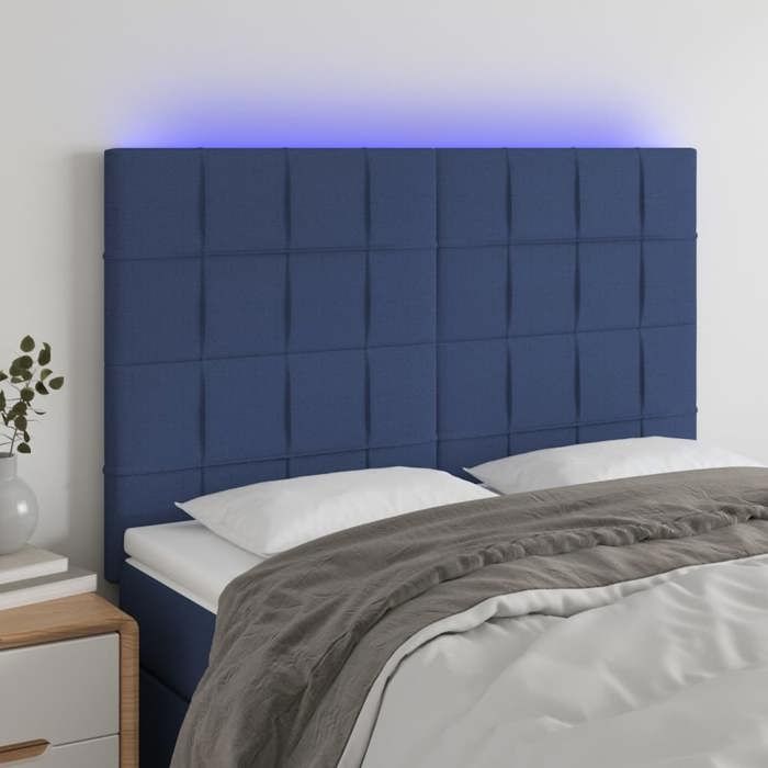 VidaXL Tête de Lit à LED Meuble de Chambre à Coucher Accessoire de Lit Double Tête de Cadre de Lit Intérieur Bleu 3122428