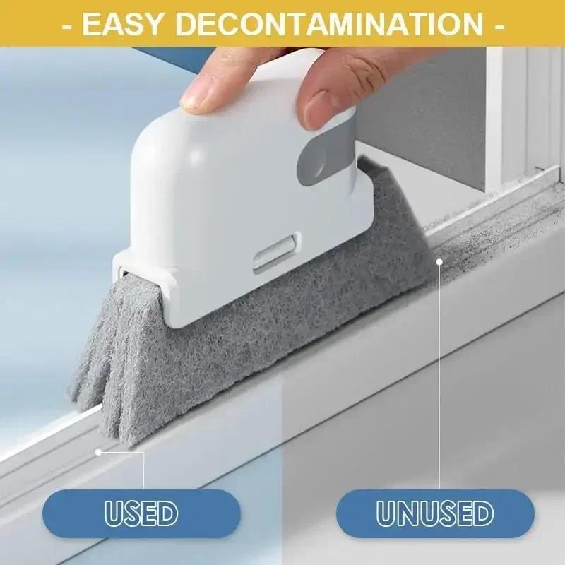 2-in-1 Window Groove Cleaning Tool Window Washing Brush Sliding Door Track Cleaning Tools Hand-held Crevice Cleaner Groove Brush