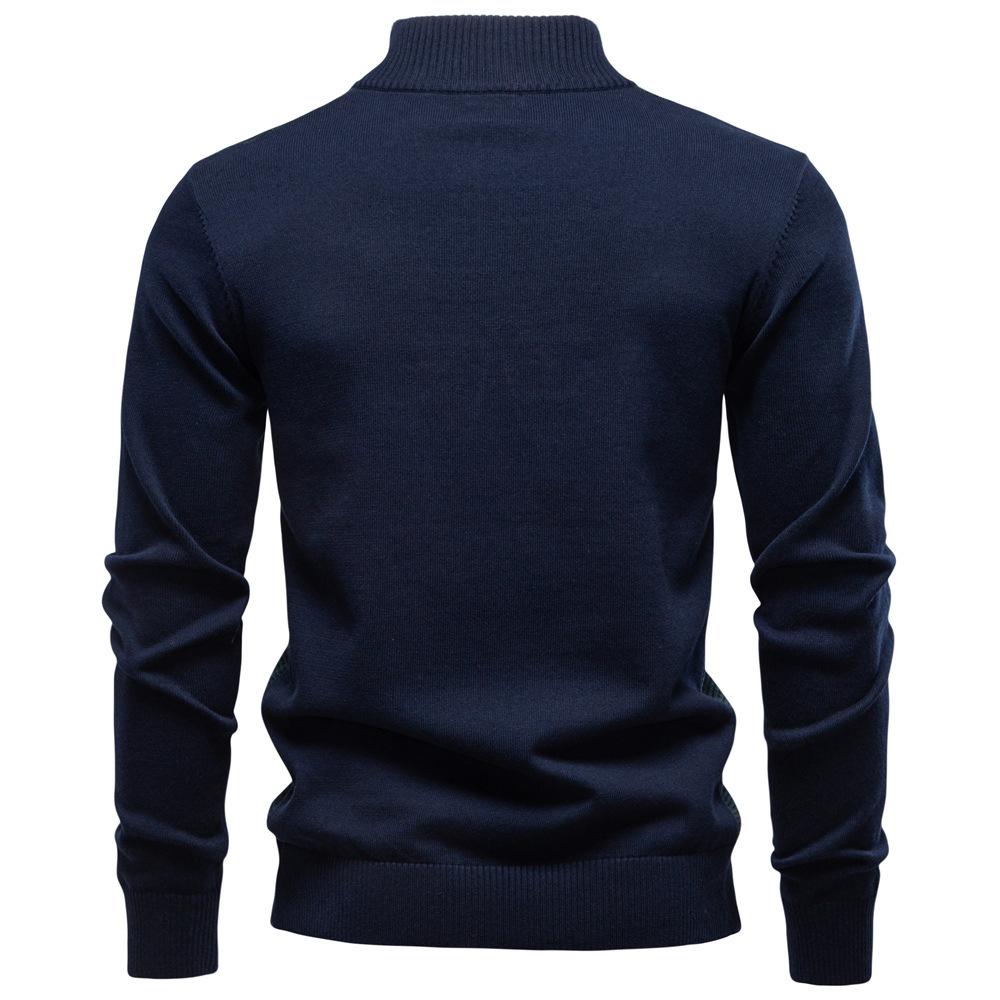 Polo Ralph Lauren 2025 Autumn/Winter Embroidery New Half Zipper Men's Stand Up Collar Cotton Sweater Business Casual Knitted Sweater