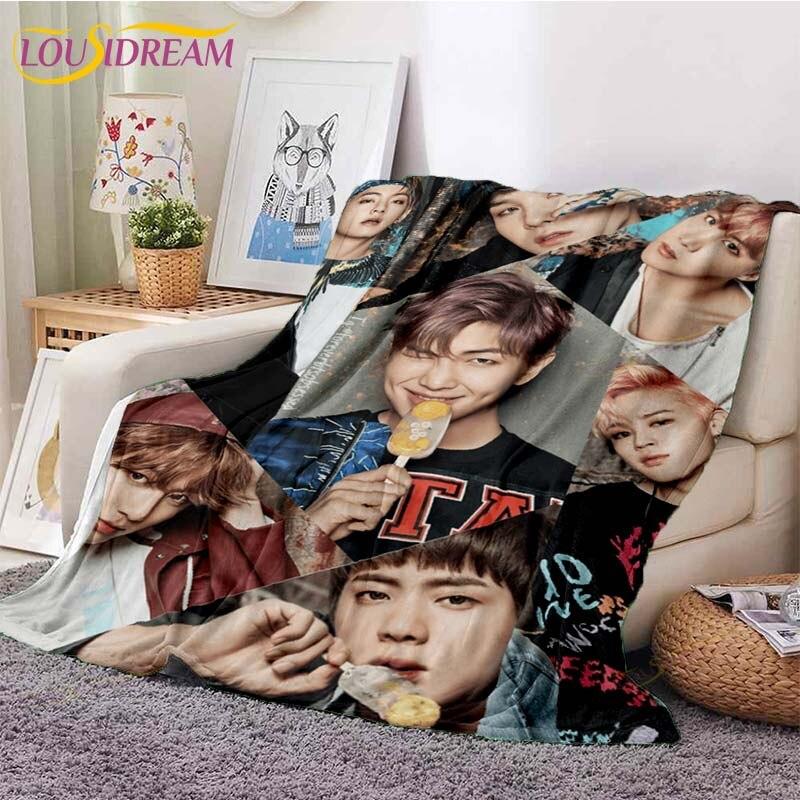 Newest Kpop Bangtan Boys Blanket Sofa Bed Blanket Super Soft Warm Blanket Cover Fleece Throw Blanket
