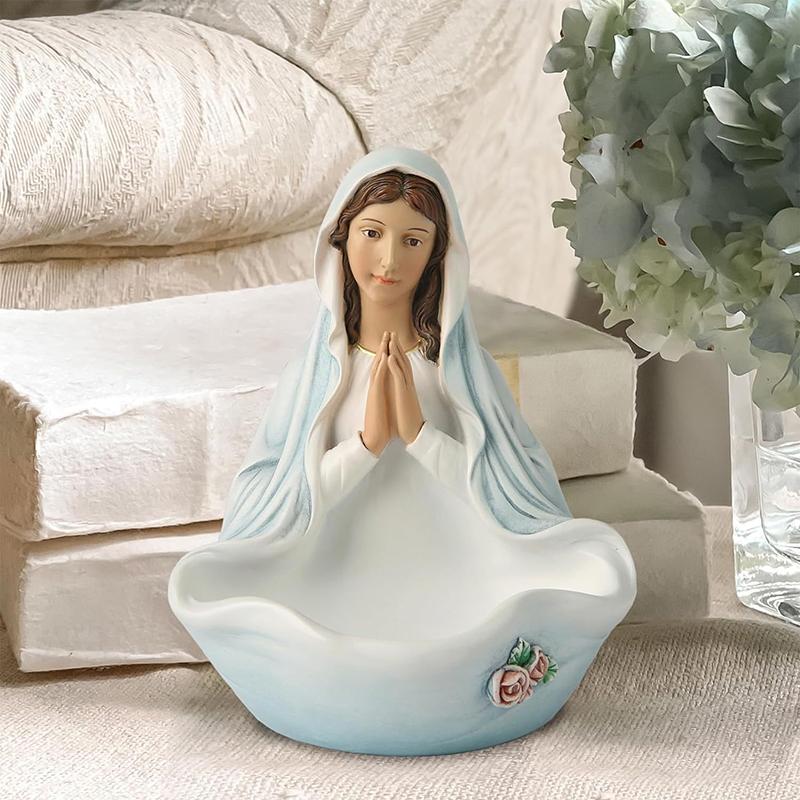 Our Lady Of Grace Statue Virgin Mary Keepsake Rosary Holder Resin Craft Desktop Ornaments Home Decor