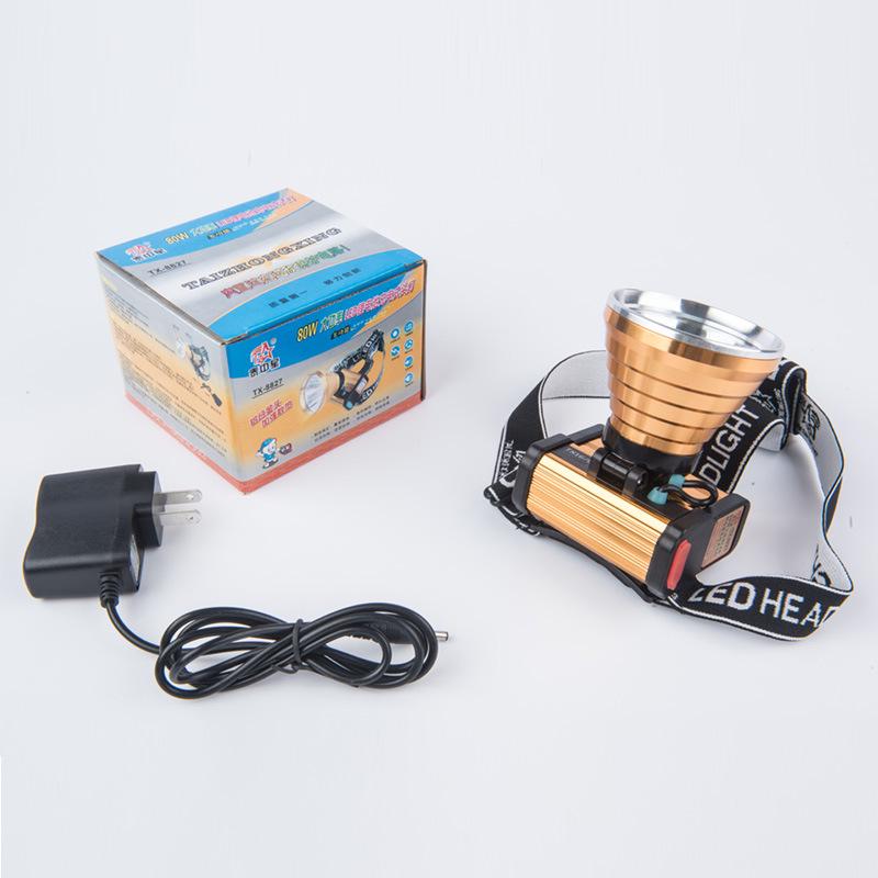 80W LED Rechargeable Headlamp - High-Power Aluminum Alloy Light for Outdoor Fishing