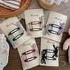 2pcs/set Plaid Oval BB Clip Simple Bow Hairpin Bangs Side Clip Sweet Girl Barrettes Hair Clip Fashion Headwear Hair Accessories