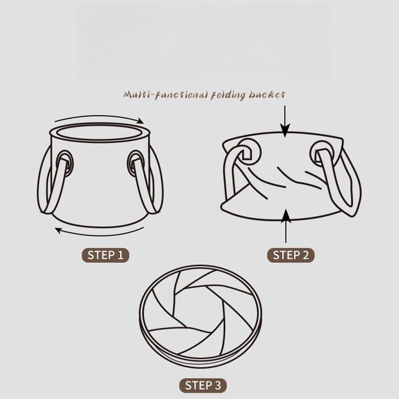 Outdoor Camping Folding Bucket Multifunctional Large Capacity Portable Fishing Bucket Storage Telescopic Car Water Storage Bucket