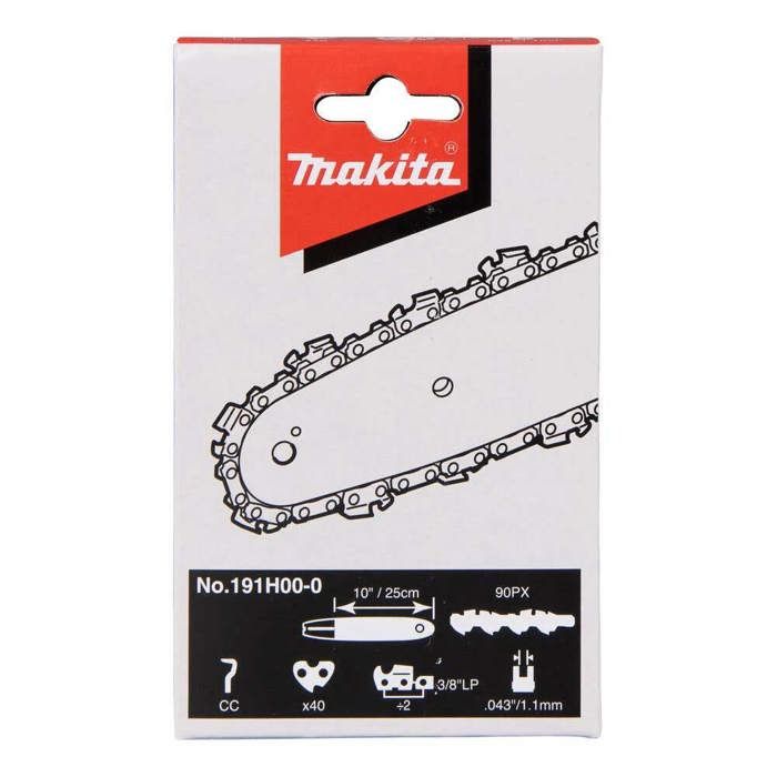 Chaîne de tronçonneuse duc254z 90px 25cm 40 maillons - makita - 191h00-0
