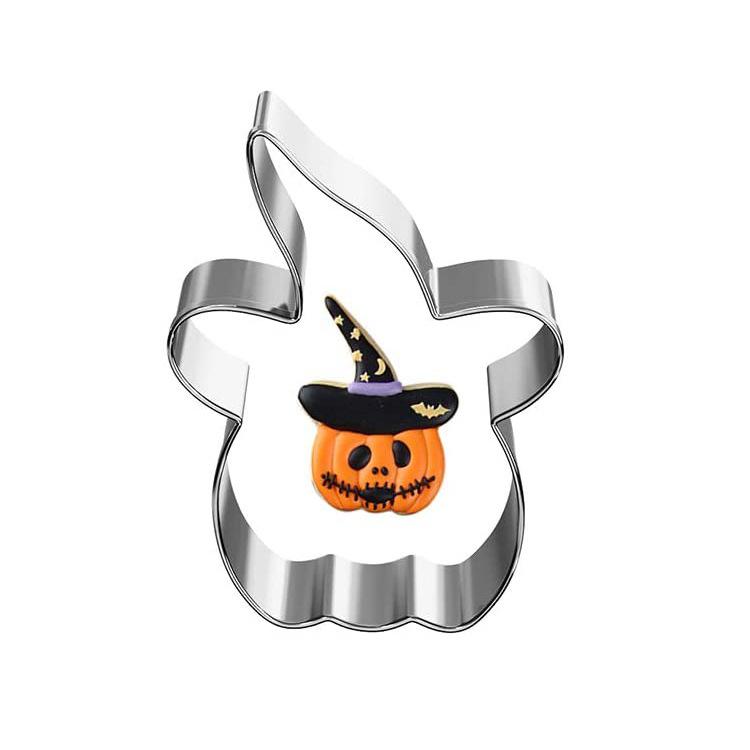 

Металлические формочки для печенья на Хэллоуин, призрак, помадка, декор для торта, тыква, паук, кекс, форма для шоколадного печенья, кондитерская, инструмент для подложки