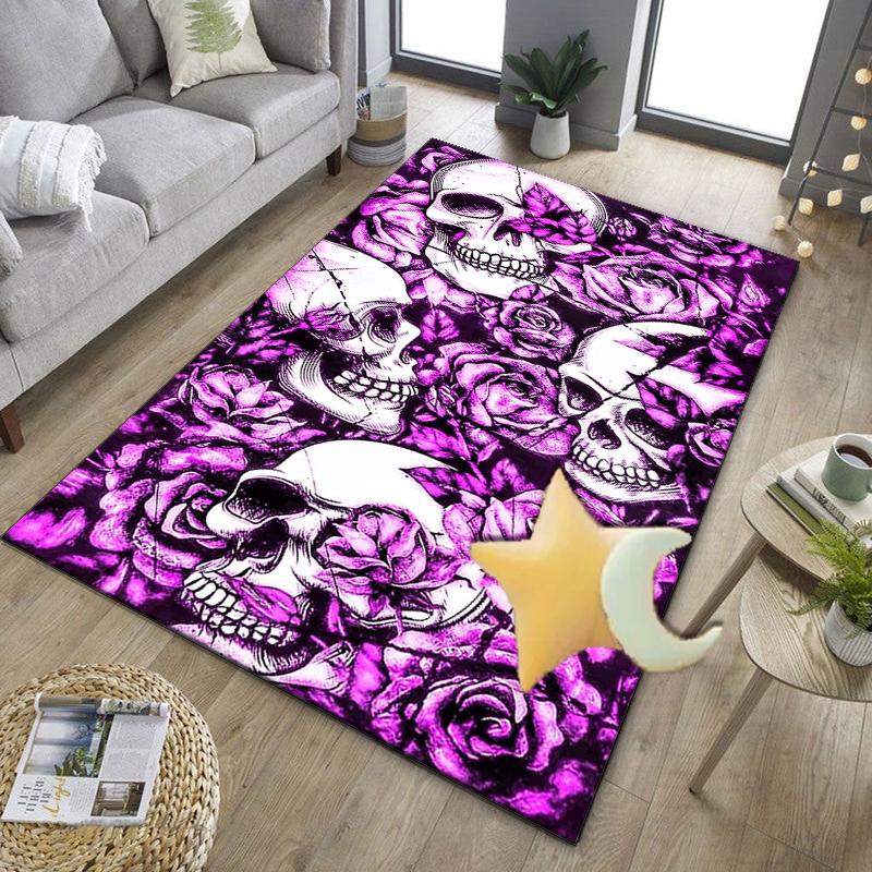 Skulls And Roses Artwork Office Rug Chair Mat, Entryway Carpet, Suitable for Front Door, Bedroom, Living Room, Desk, Holiday Gift