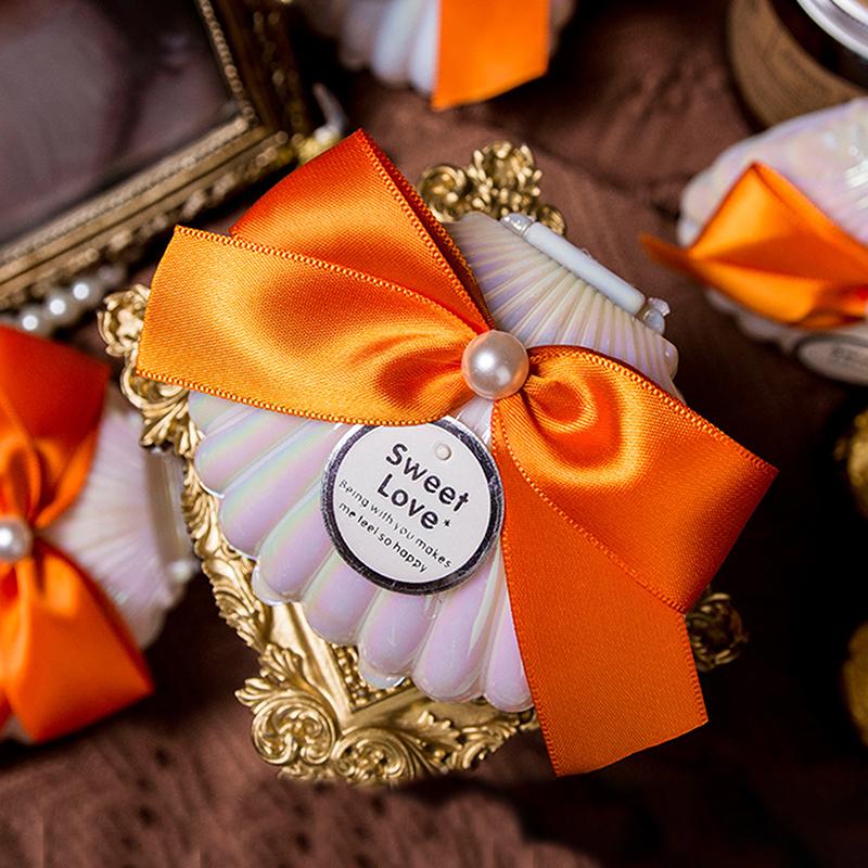 

1 шт. креативные пластиковые ракушки свадебные сувениры коробки конфет шоколадные коробки подарочная коробка для вечеринки с бантом и искусственным жемчугом