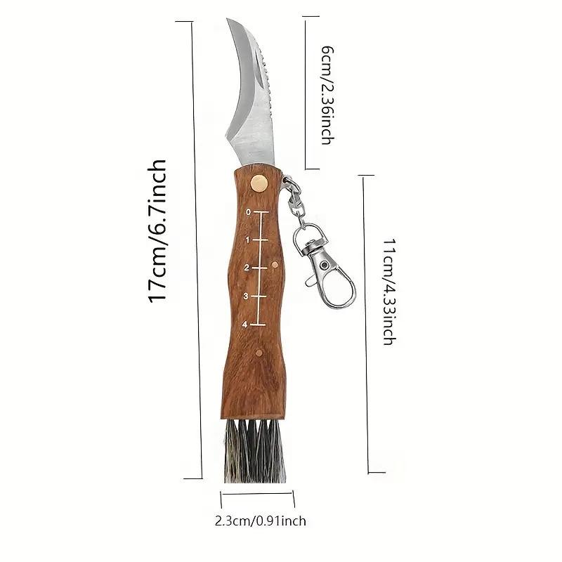 Mini Mushroom Knife Stainless Steel Wooden Handle Sharp Picking Knife Hard Stainless Steel Multifunctional knife to mushrooms