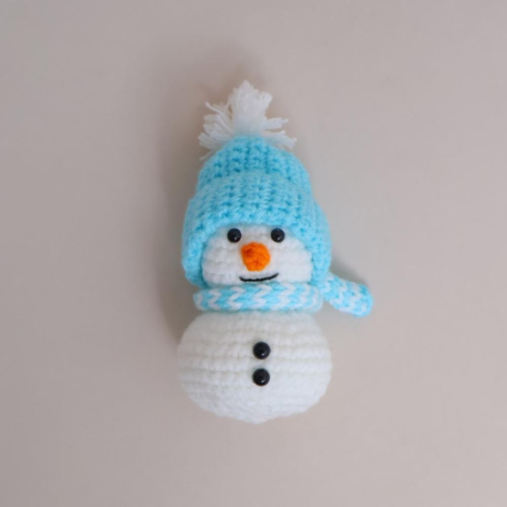 Finished Knitted Hand-Crocheted Snowman Handmade Snowman Doll Crocheted snowman  Holiday Decor