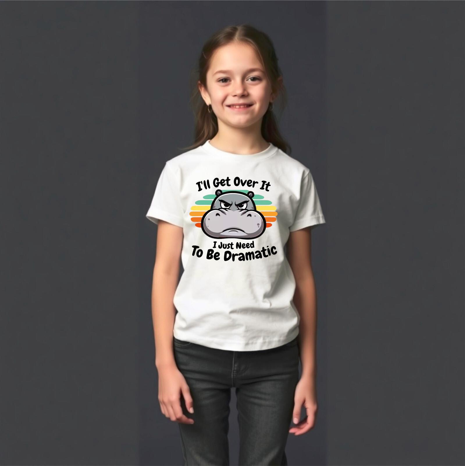Ill Get Over It I Just Need To Be Dramatic Hippo V-Neck T-Shirt M