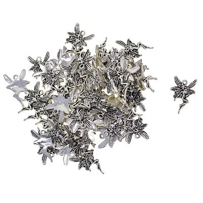 50 pz argento tibetano Dainty Ange fatina dei denti ciondoli gioielli fai da te
