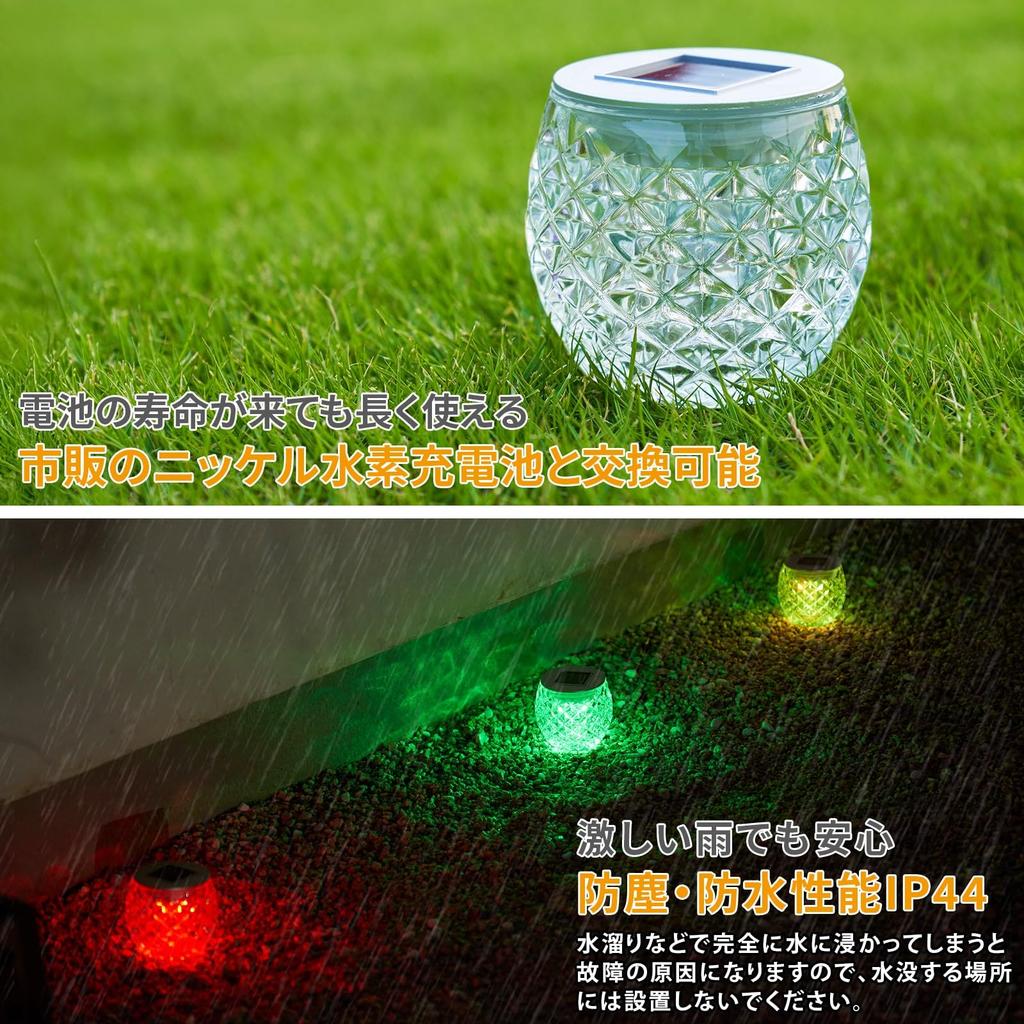 Gardenmaster LED Solar Clarite Cut RGB Außen Garten Kein Strom Weihnachtsbeleuchtung WCL-1018-3 (RGB) Licht, Glas, 10cm, Farbwechselnd, Licht,