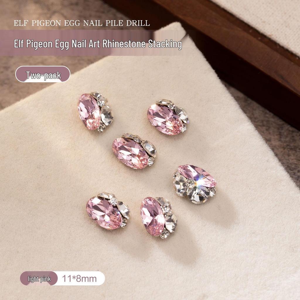 Elf Pigeon Egg-Shaped Nail Art Rhinestone Balls - Hot Selling Nail Decorations 2026