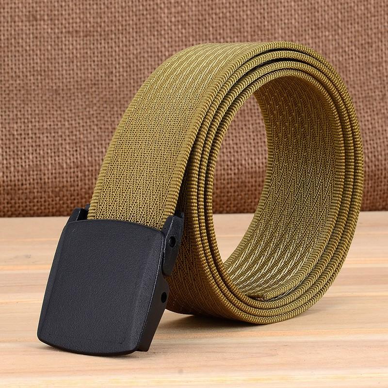 TUSHI Canvas Belt Plastic Buckle Men's Iron-free Metal-free Cross-pattern Nylon Outdoor 3.8CM