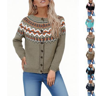 Schöne Pullover für Damen Halsweite Lockere Passform Knopfleiste Grobstrickpullover Offene Vorderseite Lässige Herbststrickjacke