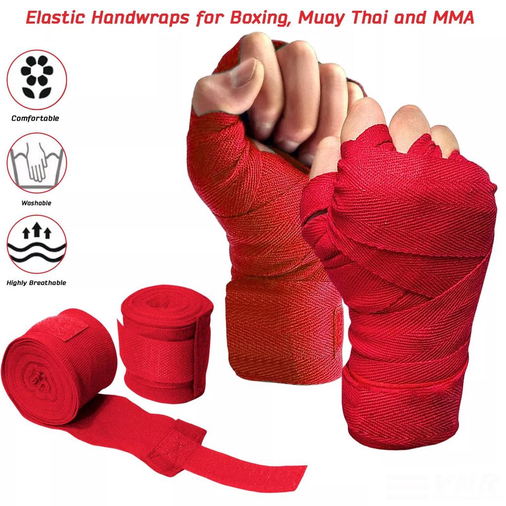 1 Pair 3M Boxing Hand Wraps Elastic Muay Thai Sanda Wrist Support Bandage Hand Protection for Adults & Kids