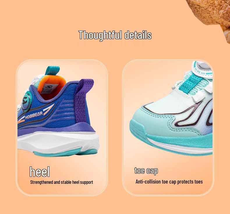 Scarpe da Ginnastica Traspiranti Happy Bear a Doppia Rete per Bambini - Scarpe da Corsa Primavera/Autunno per Ragazzi