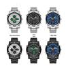 Sanda Men's Multifunctional Large Dial Steel Strap Waterproof Watch with Three Time Zones for Outdoor Sports - Model 3394