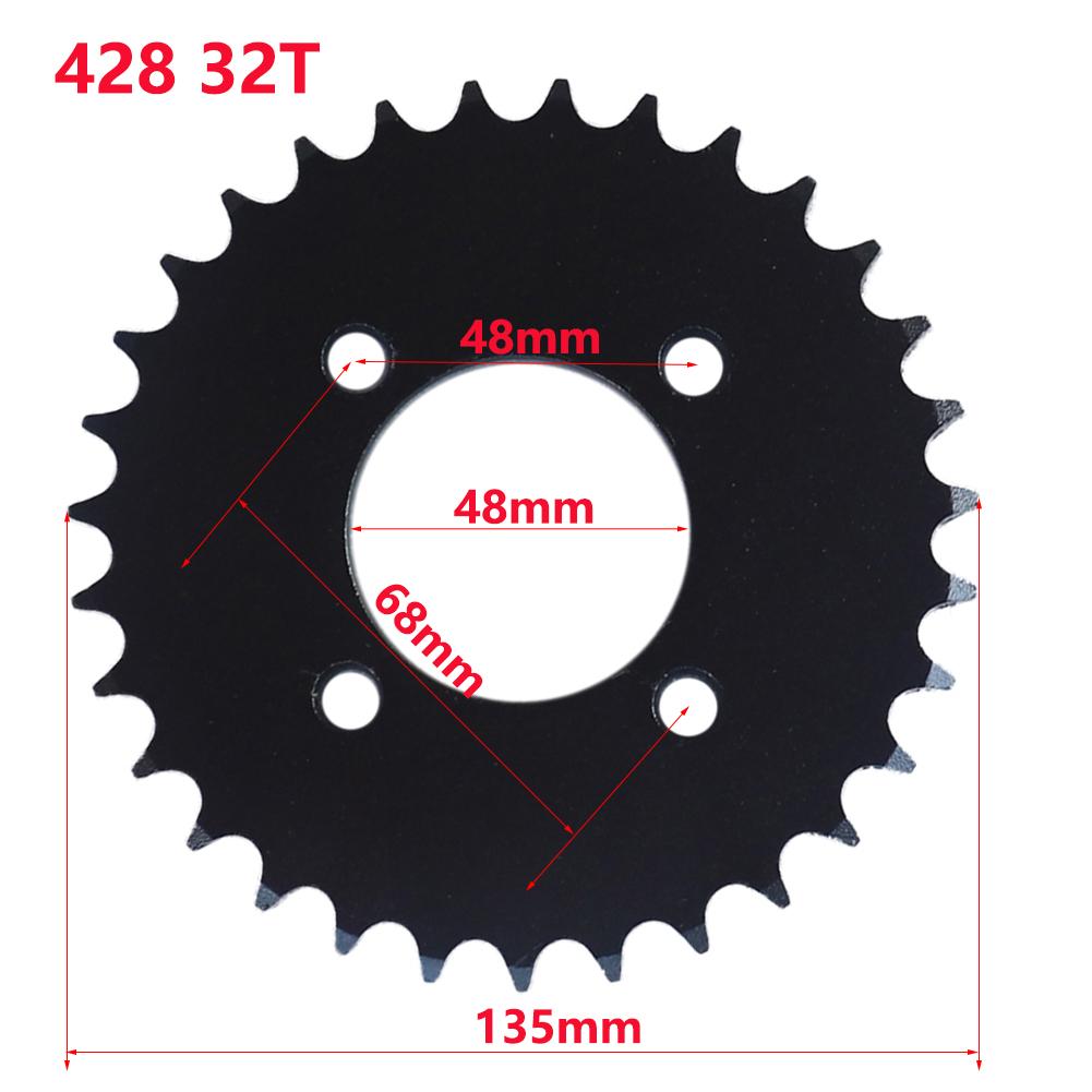 High Quality 428 31tooth 31T 32tooth 32T 48mm Rear Sprocket for ATV Quad Pit Dirt Bike Buggy Go Kart Motorcycle Motor