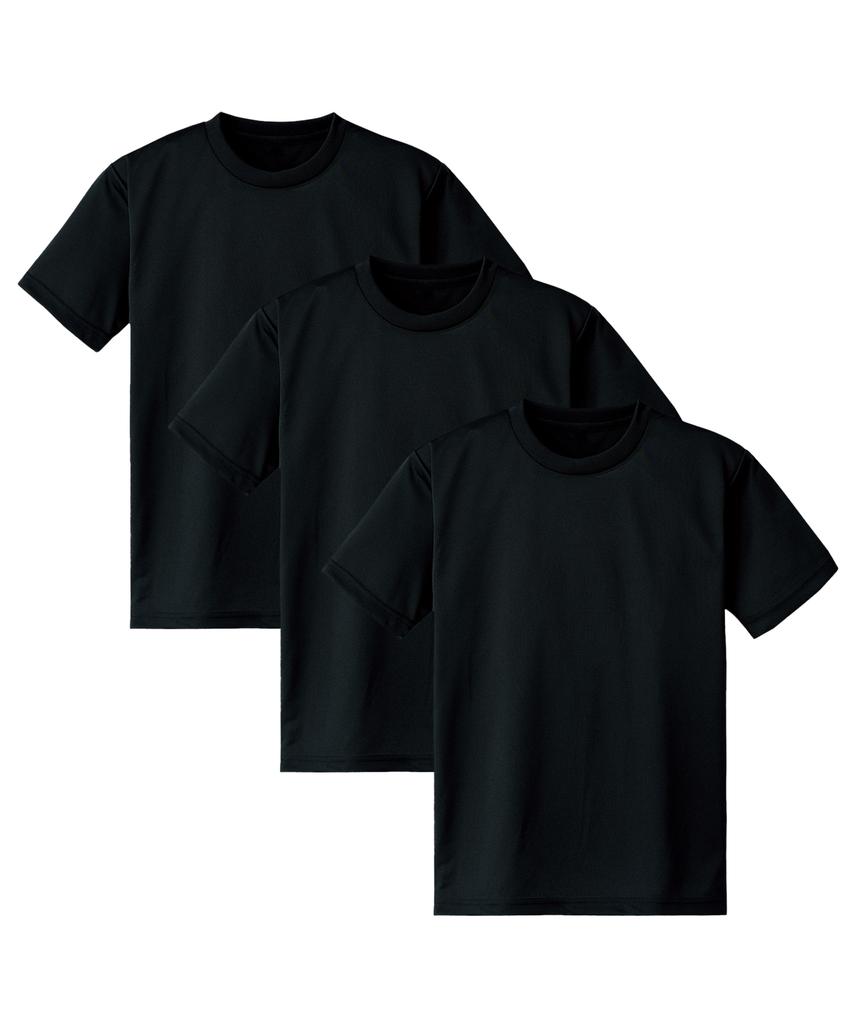 Muji [3Pack] Mooz Poly Mesh Air Cool Dry Round Unisex Short Sleeve T-Shirt (Type B)