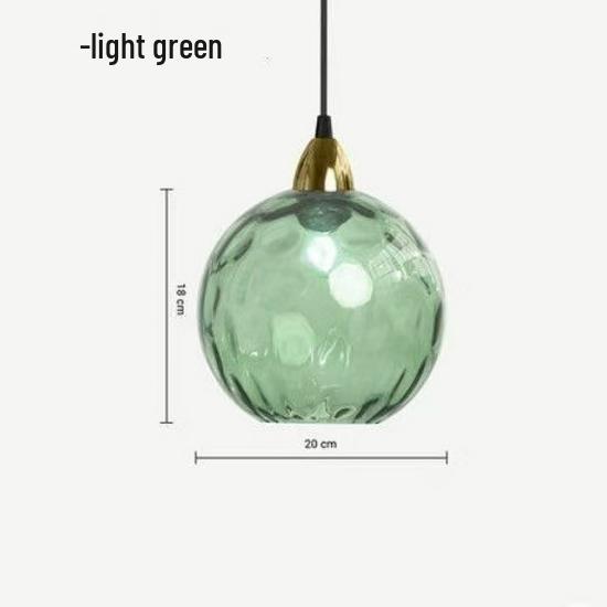 Nordic Minimalist Ripple Glass Pendant Light - Round Ball Design for Bedroom or Restaurant
