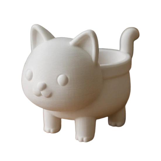 Cat Flower Pot Tabletop Decor Succulents Planter 3D Printed Kitten Plant Pot for Succulents Cactus Home Office Desk Decor