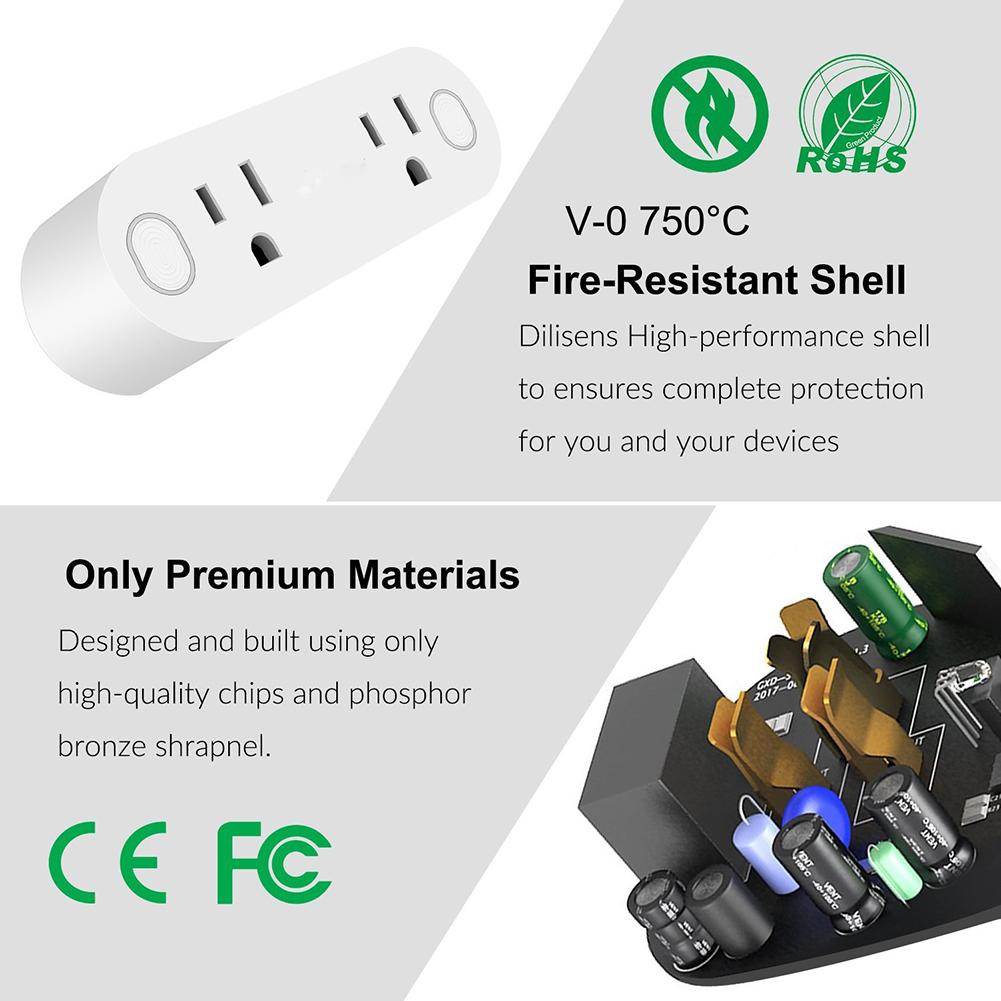 Wi-Fi Mini Outlets Smart Sockets 16A Timing Switch with Energy Monitoring American Standard
