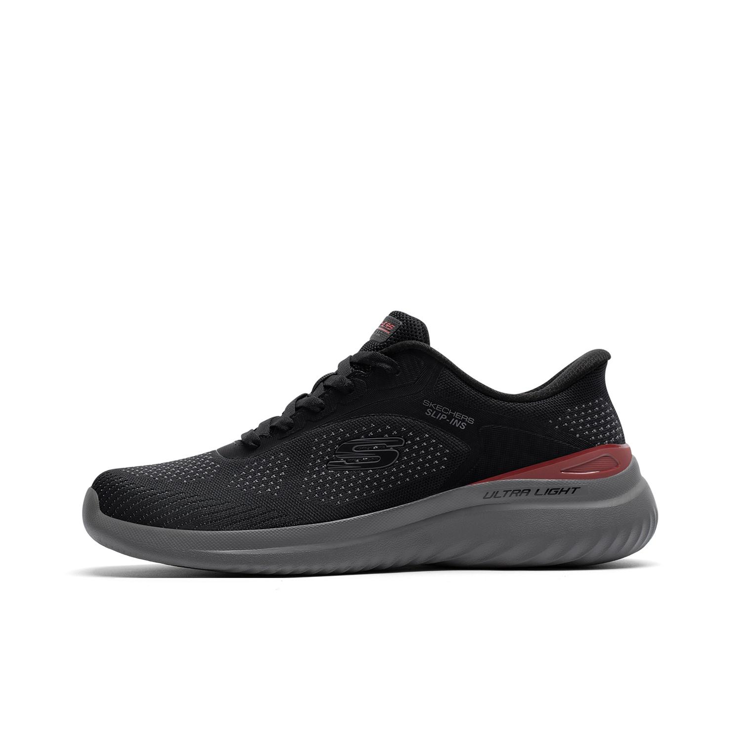 Skechers Slip-Ins Bounder 2.0 Удобные Нескользящие Низкие Повседневные Кроссовки Мужские Черно-Красные 233033-BKRD 45