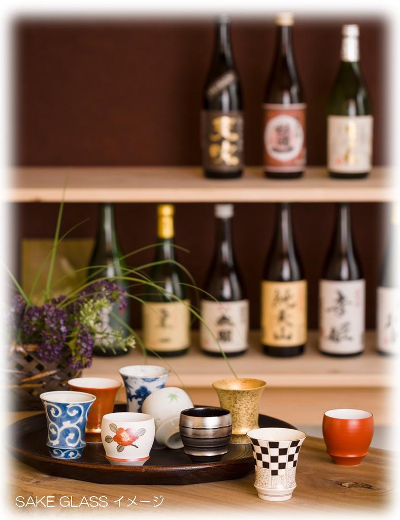 Arita Ware Sake Dyed Cherry Blossom Design Diameter x 6cm 100ml Microwave and Dishwasher Made in T826 "SAKE GLASS" Cup, (Round), Approx. 6.3cm Height,