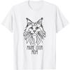 Line Art Best Cat Mom Women - Maine Coon Cat T-Shirt