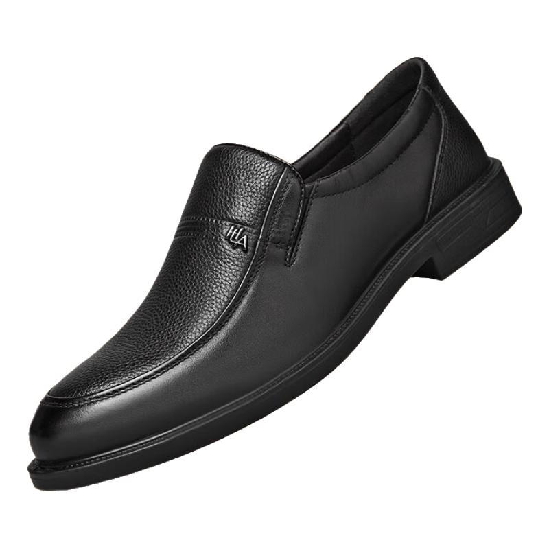 HLA Men's T211 Slip-on Leather Business Casual Shoes